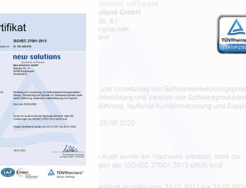 New Solutions successfully completes its first recertification for ISO / IEC 27001