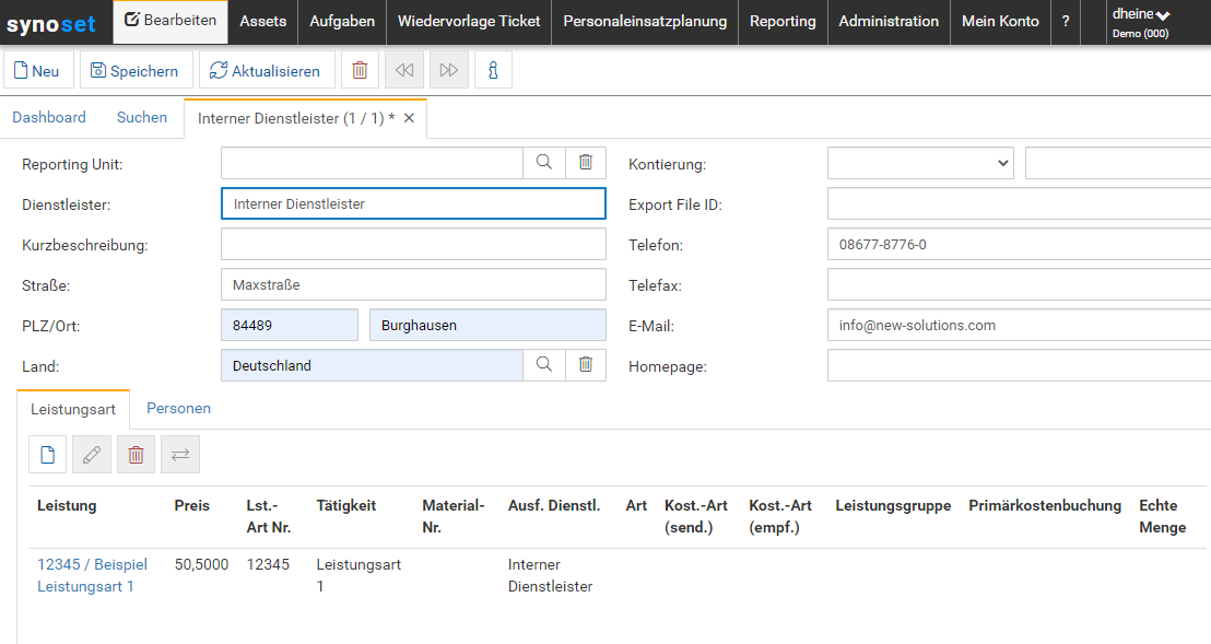 Allocation of services in Synoset